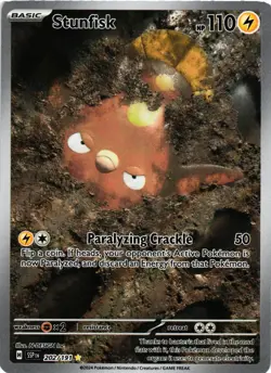 Pokemon TCG Stunfisk SV08 Surging Sparks 202/191 Illustration Rare Holo NM - Image 1