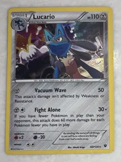 Pokemon Lucario 63/124 Holo Rare XY Fates Collide NM TCG - Image 1