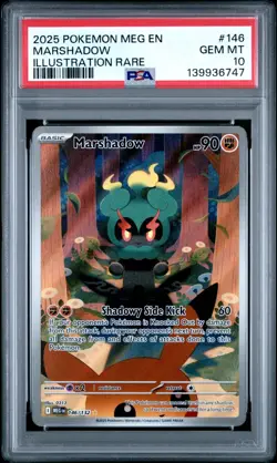 2025 Pokemon Mega Evolution Marshadow Illustration Rare #146 PSA 10 GEM MINT - Image 1