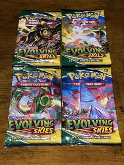 Pokemon Sword & Shield Evolving Skies Booster Pack Art Lot - Sealed - Image 1