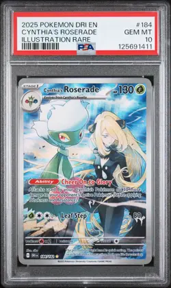 PSA 10 Cynthia's Roserade 184/182 Pokemon Destined Rivals DRI EN 2025 GEM MINT - Image 1