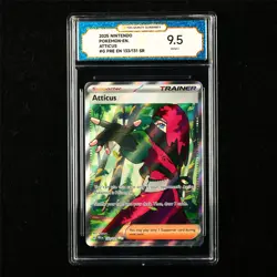 TQG 9.5 MINT+ 2025 Pokemon ENG Atticus 133/131 SR - Image 1