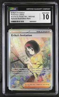 ✨ CGC 10 2023 Erika's Invitation 203/165 SIR Pokemon Special Illustration Rare - Image 1