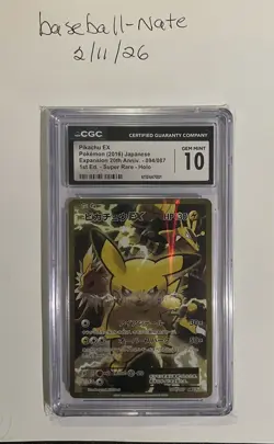CGC 10 Pikachu EX 094/087 SR XY CP6 Expansion 20th Anniversary 1st Ed Pokemon - Image 2