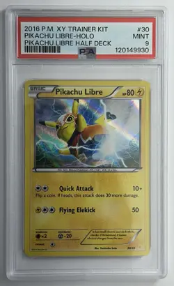 2016 POKEMON XY TRAINER KIT PIKACHU LIBRE HALF DECK #30 PIKACHU LIBRE-HOLO PSA 9 - Image 1