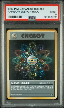 1997 POKEMON JPN ROCKET RAINBOW ENERGY-HOLO PSA 9 - Image 1