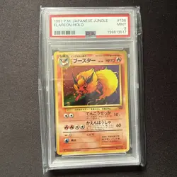 Pokemon Japanese 1997 Jungle Flareon Holo #136 PSA 9 - Image 1