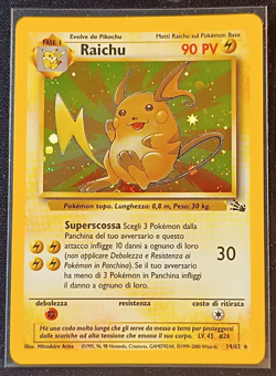 Pokemon Raichu #14/62 Fossil Rare Holo - ITA - Vintage Cards - Image 1