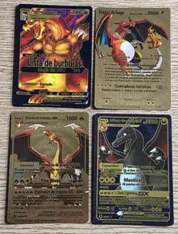 Pokemon Foil Fan Art Cards Charizard Dragon De Fuego Spanish Version Bundle x 4 - Image 1