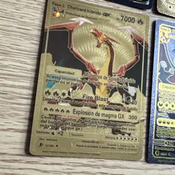 Pokemon Foil Fan Art Cards Charizard Dragon De Fuego Spanish Version Bundle x 4 - Image 2