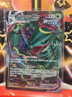 Pokemon TCG Rayquaza VMAX Holo Ultra Rare Card Crown Zenith 102/159 - Image 1