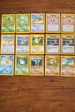 Pokemon Base Set Card Lot 15 Cards Caterpie Bulbasaur Doduo Dodrio Vintage 1999 - Image 1