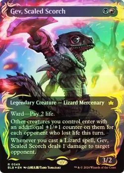 MTG - Gev, Scaled Scorch #349 (Borderless) (Raised Foil) - Image 1