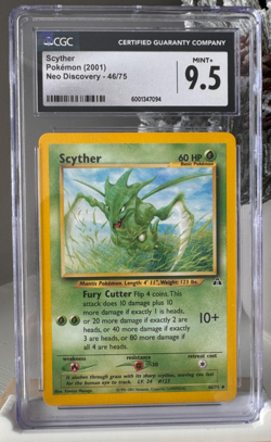 Scyther 46/75 Neo Discovery Vintage WotC Holo CGC 9.5 Mint Pokemon Card - Image 1
