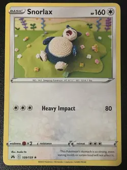 Pokemon Snorlax 109/159 Asako Ito Crochet Card - Image 1