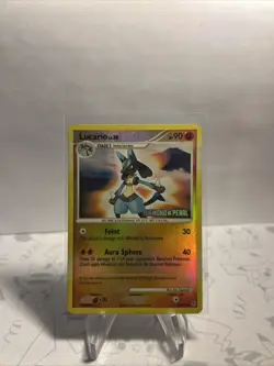 POKEMON LUCARIO LV.30 6/130 RARE REVERSE HOLO DIAMOND & PEARL STAMPED HP CARD - Image 1