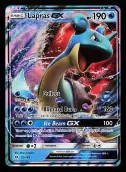 Lapras GX 35/149 Ultra Rare Sun & Moon Base Set Pokemon Card - Image 1