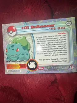 Topps Pokemon Bulbasaur #01 2000 TV Animation Edition Non Holo - Image 3