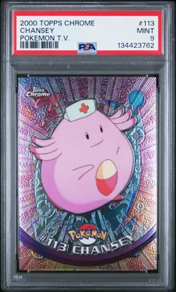 2000 Topps Chrome Pokemon T.V. #113 Chansey Pokemon T.V. PSA 9 - Image 1