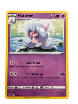 New: 2020 Pokemon TCG Hattrem 084 Swsh02: Rebel Clash Regular Uncommon - Image 1