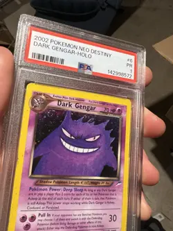 HUGE SWIRL PSA 1 PR 2002 Neo Destiny Dark Gengar 6/105 Holo Foil Rare Pokemon - Image 3