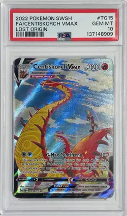 2022 POKEMON SWORD & SHIELD LOST ORIGIN #TG15 FULL ART/CENTISKORCH VMAX PSA 10 - Image 1