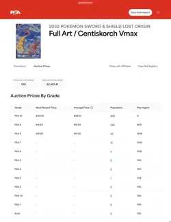 2022 POKEMON SWORD & SHIELD LOST ORIGIN #TG15 FULL ART/CENTISKORCH VMAX PSA 10 - Image 5