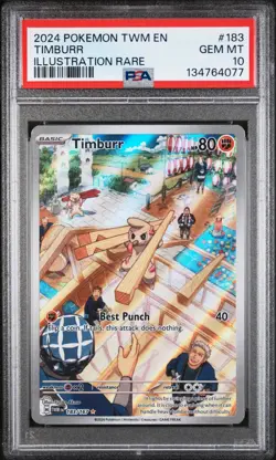 2024 Pokemon Twilight Masquerade Timburr #183 PSA 10 - Image 1