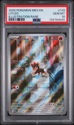 2025 Pokemon Mega Evolution Litleo #139 PSA 10 - Image 1
