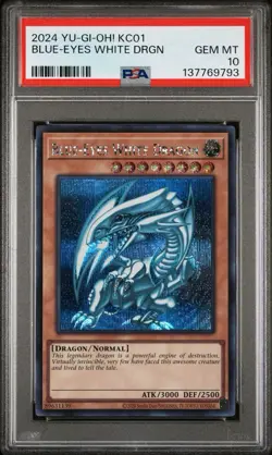 2024 Yu-Gi-Oh! Blue-Eyes White Dragon KC01 Secret Rare PSA 10 GEM MINT - Image 1