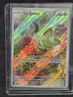Pokemon TCG S&V Paldea Evolved Sprigatito Card 196/193 Illustration Rare - Image 3