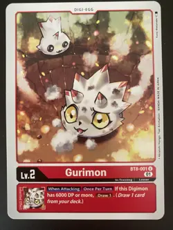 Gurimon Digimon Card Game New Awakening BT8-001 U NM - Image 1