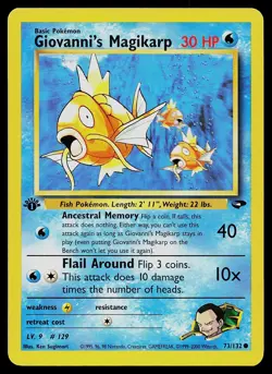 Pokemon Card - Giovanni's Magikarp Gym Challenge 73/132 Common 1st Edition - Image 1