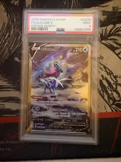 Suicune v Crown Zenith Galarian Gallery Holo Ultra Rare Card GG38 GG70 PSA 9 - Image 1