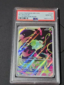 Pokemon Bulbasaur Mega Evolution Card 133/132 ME01 Illustration Rare PSA 10 GEM - Image 1