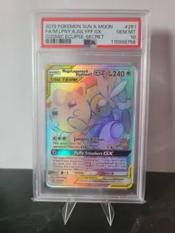 2019 Pokemon S&M Cosmic Eclipse Mega Lopunny & Jigglypuff GX #261 | PSA 10 - Image 1