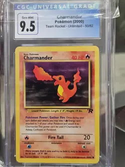 2000 Pokemon Team Rocket Charmander 50/82 CGC 9.5 Gem Mint - Image 1