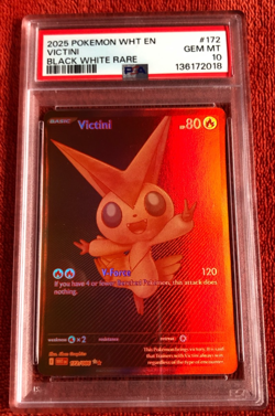 POKEMON 2025 VICTINI 172/086 Black White Rare - WHT EN- PSA 10 GEM MINT - Image 1