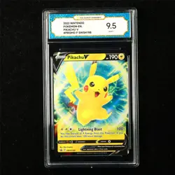 TQG 9.5 MINT+ 2022 Pokemon ENG Pikachu V SWSH198 Promo - Image 1