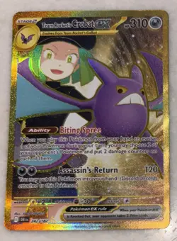 Pokemon Team Rocket’s Crobat Ex Destined Rivals 242/182 Hyper Rare TCG - Image 1