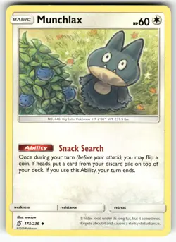 Munchlax SM - Unified Minds Uncommon Pokemon Near Mint or Better - Image 1