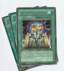 Yugioh DR1-EN206 Different Dimension Gate Playset x3 cards Vintage Retro - Image 1