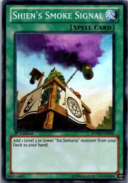 Shien's Smoke Signal SDWA-EN030 Samurai Warlords 1st Edition Yugioh LP - Image 1