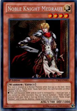 Noble Knight Medraut CBLZ-EN081 1st Edition Holo Yugioh LP - Image 1