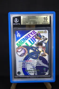 BGS 10 Monkey.D.Luffy (Dodgers x ONE PIECE) EB02-010 Dodgers Luffy Promo Card - Image 1