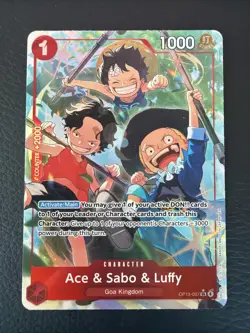 Ace & Sabo & Luffy OP13-007 Alternate Art One Piece English Carrying on His Will - Image 1