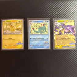 Pokemon 2024 Illustration Contest Promo Cards Feraligatr, Pikachu, Toxtricity EX - Image 1
