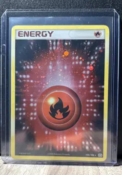 Fire Energy Holo Rare Emerald Card 102/106 ✨Swirl✨ - Image 1