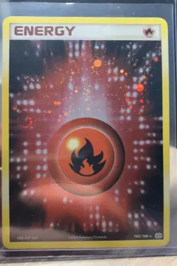 Fire Energy Holo Rare Emerald Card 102/106 ✨Swirl✨ - Image 2