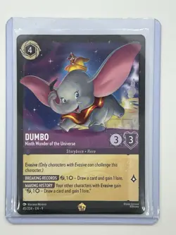 Lorcana Fabled Dumbo Ninth Wonder of the Universe Legendary Non-Foil Card - Image 1